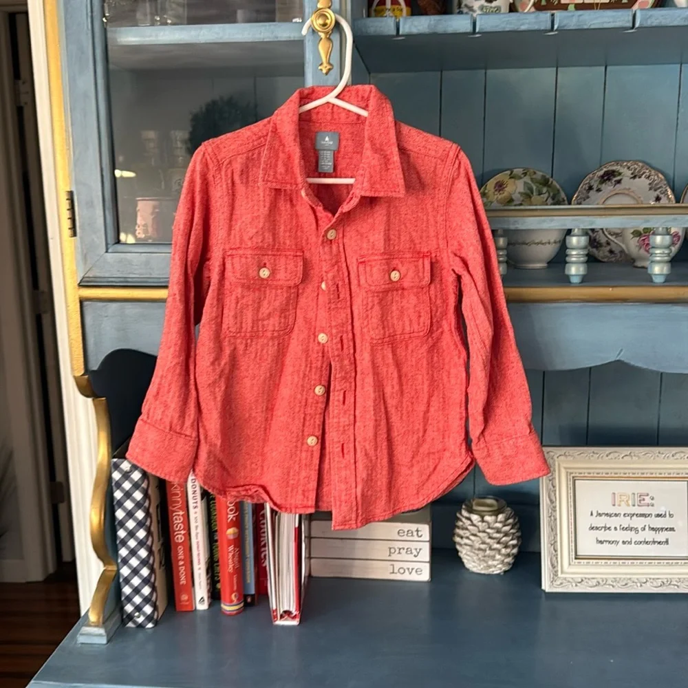 Baby gap 4 salmon colored button down